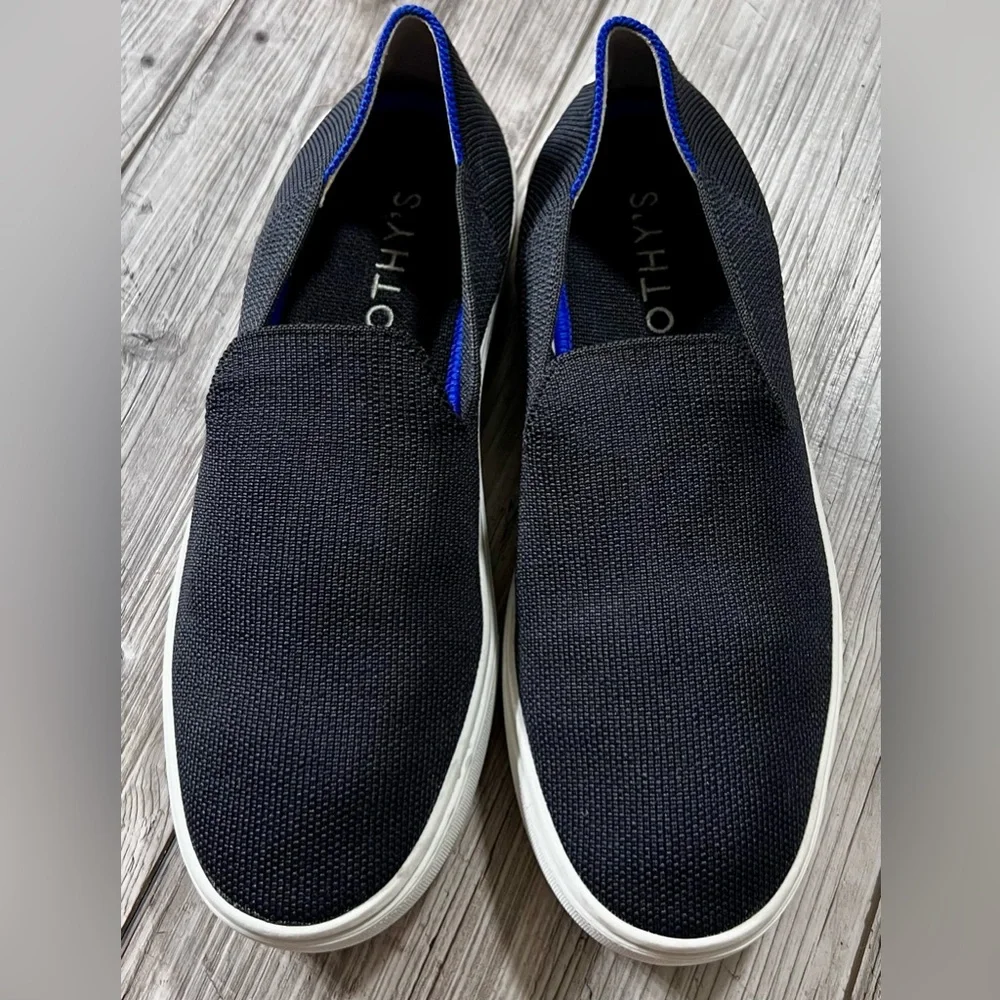 Rothy’s The Original Slip On Sneaker in Black Solid Casual Sporty Shoes - Picture 4 of 10